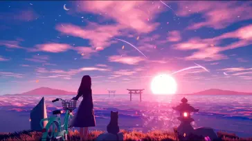 دانلود والپیپر متحرک غروب آفتاب بنفش Purple Sunset Nature