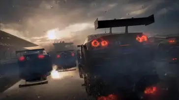 دانلود والپیپر متحرک مسابقه بر روی آسفالت خیس Racing Through the Wet Asphalt