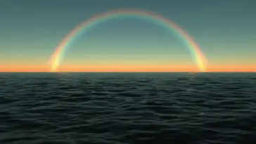 دانلود والپیپر متحرک رنگین‌کمان بر فراز اقیانوس Rainbow Over Ocean