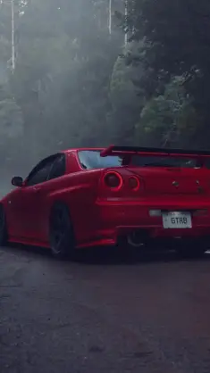 دانلود والپیپر متحرک نیسان قرمز پارک شده Red Nissan Parked