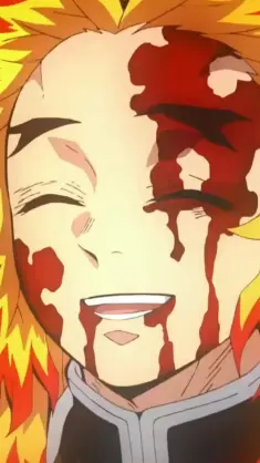 دانلود والپیپر متحرک رن گوکو Rengoku در حال لبخند با طلوع آفتاب از دیمن اسلیر Demon Slayer