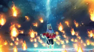 دانلود والپیپر متحرک رنگوکو در شب ستاره‌ای آبی Demon Slayer Rengoku Blue Starry Night