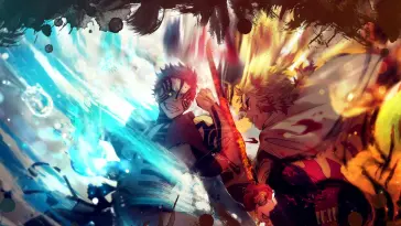 دانلود والپیپر متحرک دیمون اسلیر رنگیوکو در برابر آکازا Demon Slayer Rengoku vs Akaza