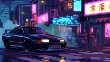 دانلود والپیپر متحرک ماشین نیسان کلاسیک Retro Nissan