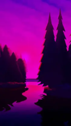 دانلود والپیپر متحرک منظره رودخانه بنفش Purple River