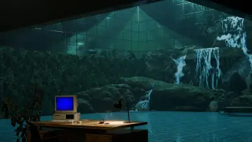 دانلود والپیپر متحرک اتاق با آبشار Waterfall Room