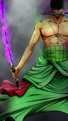 دانلود والپیپر متحرک رورونوا زورو با سه شمشیر Roronoa Zoro (وان پیس One Piece)