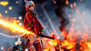 دانلود والپیپر متحرک سامورایی دختر-گربه فاینال فانتزی ۱۴ Cat-Girl Samurai FFXIV