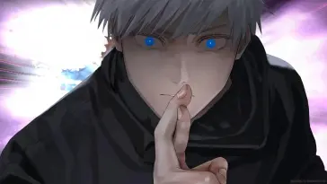 دانلود والپیپر متحرک ساتورو گوجو Satoru Gojo با انگشتان ضربدری از Jujutsu Kaisen