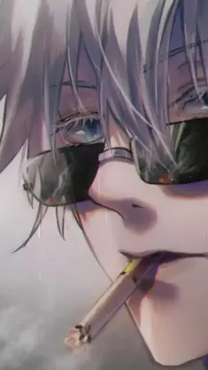 دانلود والپیپر متحرک گوجو در حال سیگار کشیدن جوجوتسو کایزن Gojo Smoking Jujutsu Kaisen