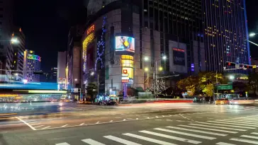 دانلود والپیپر متحرک خیابان شب سئول Seoul Night Street