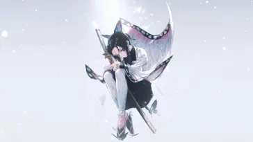 دانلود والپیپر متحرک شینوبو کوچو Shinobu Kocho با شمشیر از Demon Slayer