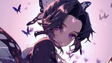 دانلود والپیپر متحرک شینوبو پروانه‌ی شیاطین دیمن اسلیر Shinobu Demon Slayer