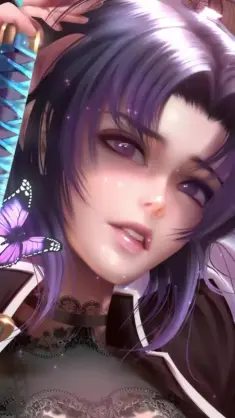 دانلود والپیپر متحرک شینوبو کوچو با شمشیر Demon Slayer Shinobu Kocho