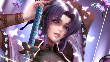 دانلود والپیپر متحرک شینوبو کوچو با شمشیر Demon Slayer Shinobu Kocho Sword