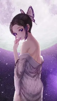 دانلود والپیپر متحرک شینوبو کوچو Shinobu Kochou از قطار بینهایت Demon Slayer