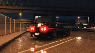 دانلود والپیپر متحرک اسکایلاین جیتی‌آر Skyline GT-R – کنار پل