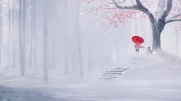 دانلود والپیپر متحرک منظره جنگل پوشیده از برف Snow Covered Forest