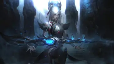 دانلود والپیپر متحرک کیتلین برفی و ماه از League of Legends
