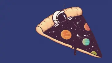 دانلود والپیپر متحرک فضانورد در پیتزا Spaceman in Pizza