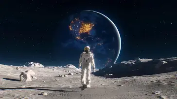 دانلود والپیپر متحرک فضانورد راه‌رفته Spaceman Walking