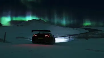 دانلود والپیپر متحرک نیسان GT-R پارک شده کنار جاده