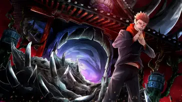 دانلود والپیپر متحرک سوکونا Sukuna از Jujutsu Kaisen - موی صورتی