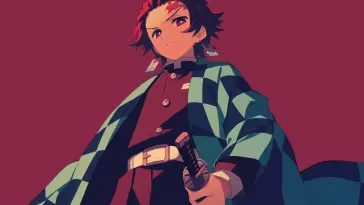 دانلود والپیپر متحرک تانجیرو کامادو چشمک‌زن دیمن اسلیر Tanjiro Kamado Demon Slayer