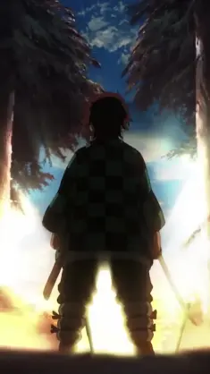دانلود والپیپر متحرک تانجیرو Tanjiro در جنگل از حمله به تایتان Attack on Titan
