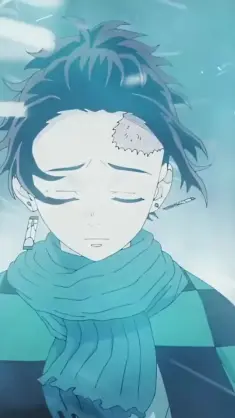 دانلود والپیپر متحرک تانجیرو در زمستان برفی Tanjiro Standing in Snowy Winter از دیمن اسلیر Demon Slayer