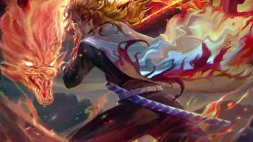 دانلود والپیپر متحرک هاشیرا شعله رنگوکو از Demon Slayer
