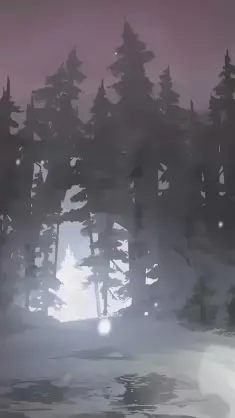دانلود والپیپر متحرک منظره برفی مسیر زمستانی The Wintry Trail