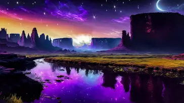 دانلود والپیپر متحرک دریاچه بنفش Violet Lake