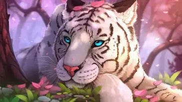 دانلود والپیپر متحرک ببر سفید در جنگل White Tiger in Forest
