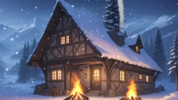 دانلود والپیپر متحرک منظره کلبه زمستانی Winter Cabin