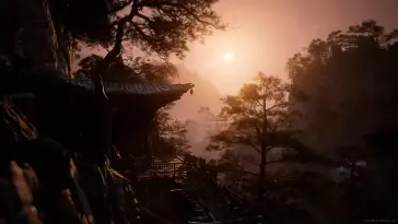 دانلود والپیپر متحرک جنگل مه‌آلود Foggy Forest از بازی ووکونگ Black Myth: Wukong