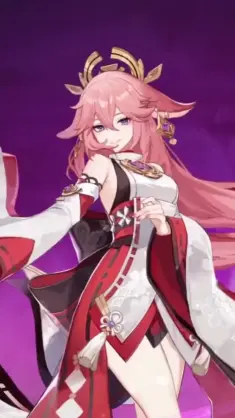 دانلود والپیپر متحرک یا میکو افسون برق‌آسا Genshin Impact Yae Miko Electro Charm