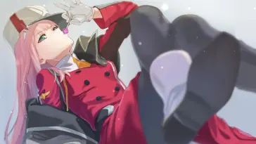 دانلود والپیپر متحرک زیرو تو Zero Two – با آبنبات از Darling in the Franxx